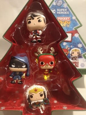 Funko Pocket Pop 4-Pack, DC Heroes, Happy Holidays!