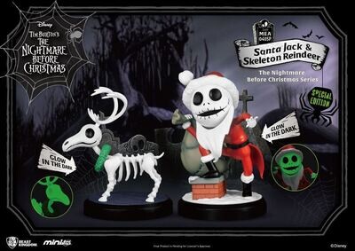 Beeldje, Disney, Mini Egg Attack figuur 2-pack 8cm, The Nightmare Before Christmas, Santa Jack Skellington and Skeleton Reindeer