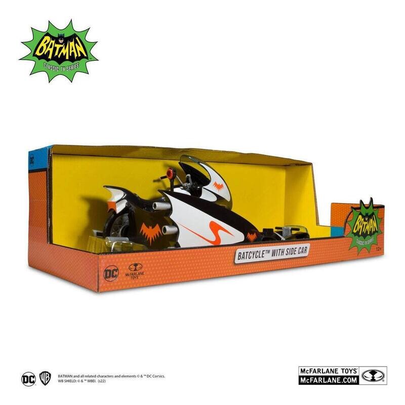 DC Retro Vehicle Batcycle with side car, Batman 1966