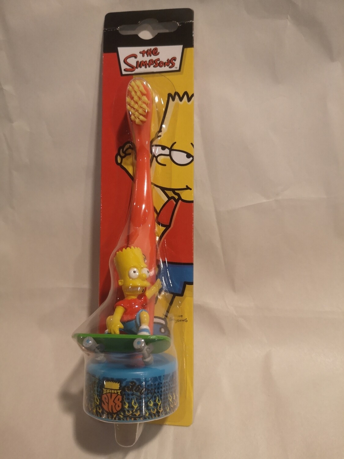 Kindertandenborstel met houder, Bart op skateboard, The Simpsons
