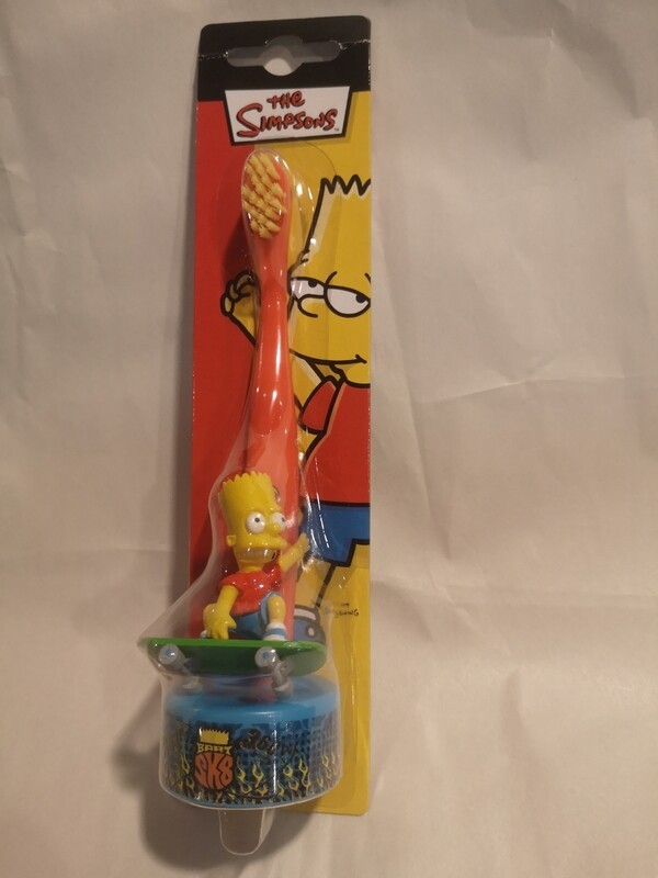 Kindertandenborstel met houder, Bart op skateboard, The Simpsons