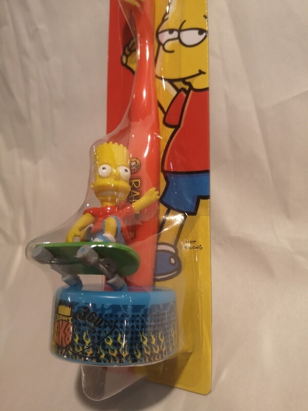 Kindertandenborstel met houder, Bart op skateboard, The Simpsons