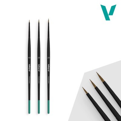 Vallejo, Brush, Definition Set, Size 4/0-3/0 en 2/0 Pro Modeler Series