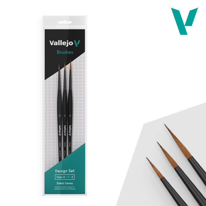 Vallejo Brush: Design Set, Sizes 0-1 en 2, Detail Series