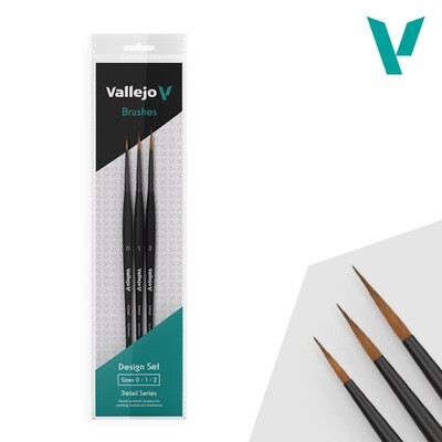 Vallejo, Brush, Design Set, Sizes 0-1 en 2, Detail Series