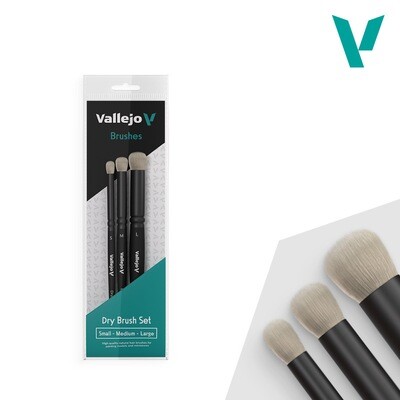 Vallejo, Brush, Dry Brush Set, Small-Medium-Large