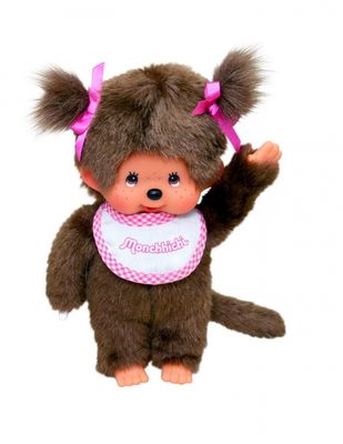 Monchhichi Meisje met wit/roze slab