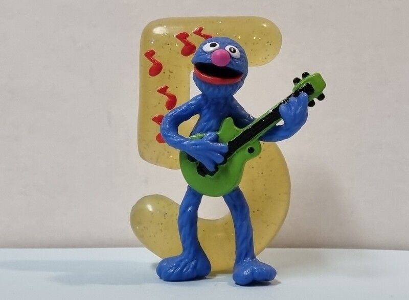 Figuurtje/Caketopper, Grover Cijfer 5, Sesamstraat