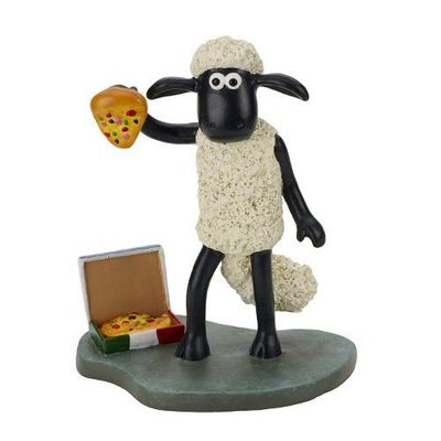 Set van 3 Beelden/Tuinornamenten, Shaun holding Pizza, Bitzer in spacesuit en Lu-La, Shaun the Sheep: Farmageddon