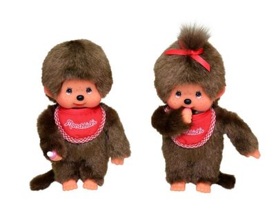 Monchhichi Jongen met rode slab
