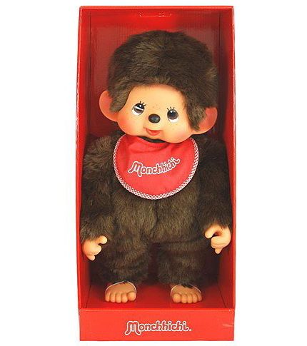 Monchhichi Jongen met rode slab (L)