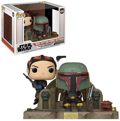 Funko Pop! Television Moments #486 Boba Fett and Fennec on Throne, Star Wars The Mandalorian