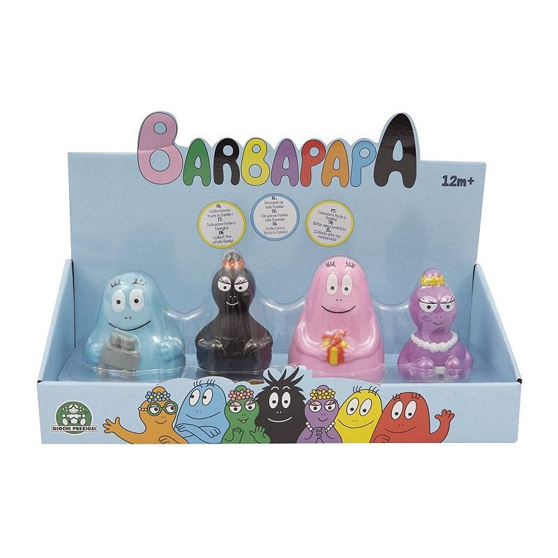 Set van 4 figuurtjes: Benno, Mama, Papa en Bella uit Barbapapa
