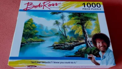 Puzzel 1000 stukjes, Rivier, Bob Ross