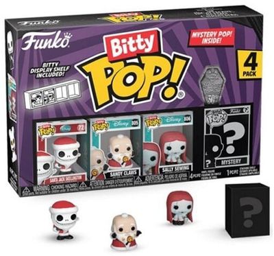 Funko Bitty Pop!  4-Pack Santa Jack Skeleton, The Nightmare Before Christmas