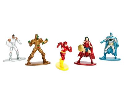 Nano Metalfigs, Batman, Cyborg, Wonder Woman, The Flash en Parademon, DC