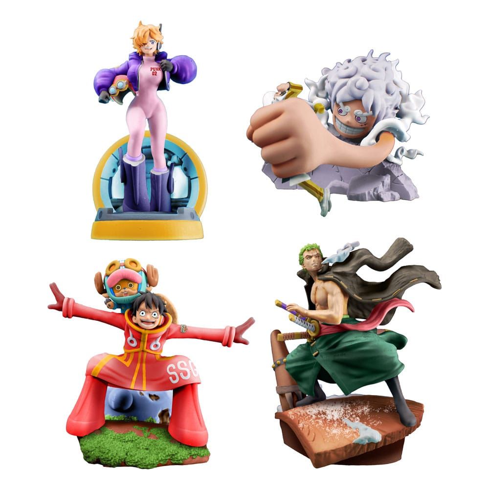 4x PVC Mini Statue, One Piece