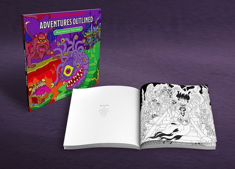 Kleurboek Dungeons &amp; Dragons Adventures Outlined