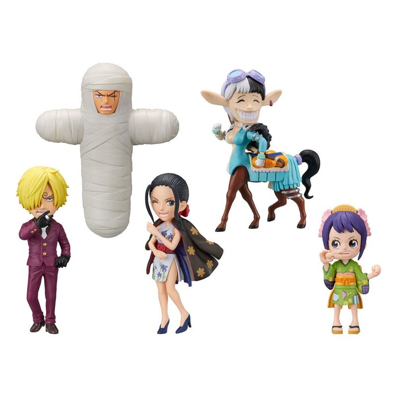 5x PVC Mini Figure, One Piece Wanokuni Onigashima 5