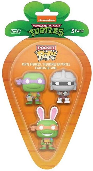 Funko Pocket Pop 3-Pack, Donatello, Shredder &amp; Michelangelo Carrot Pocket, Teenage Mutant Ninja Turtles