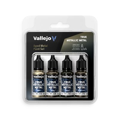 Vallejo True Metallic Metal: Aged Metal Paint Set