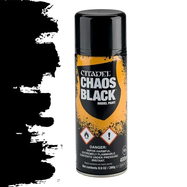 Citadel Paint, Spray Primer: Chaos Black