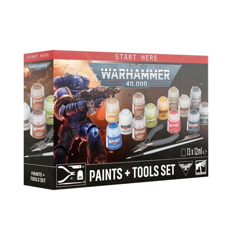 Warhammer 40k Paints + Tools Set