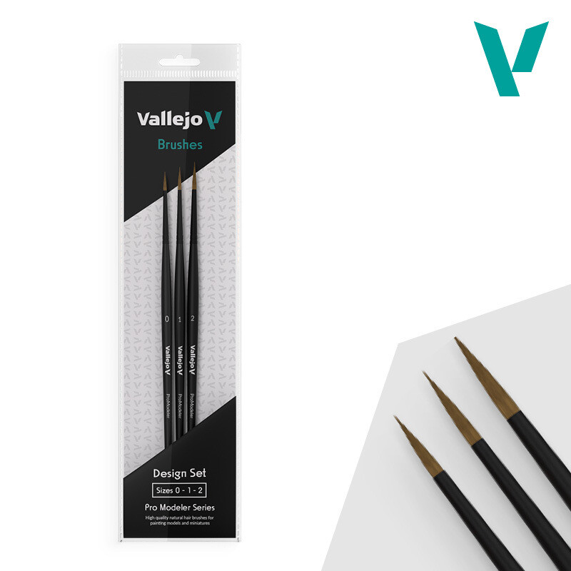 Vallejo Brush: Design Set, Sizes 0-1-2 Pro Modeler