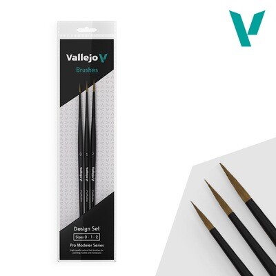 Vallejo Brush: Design Set, Sizes 0-1-2 Pro Modeler