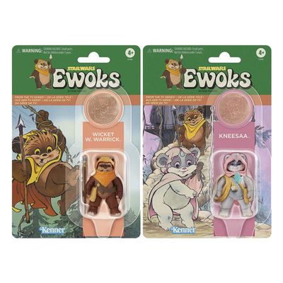 2 Actiefiguren, retro Ewoks, Star Wars