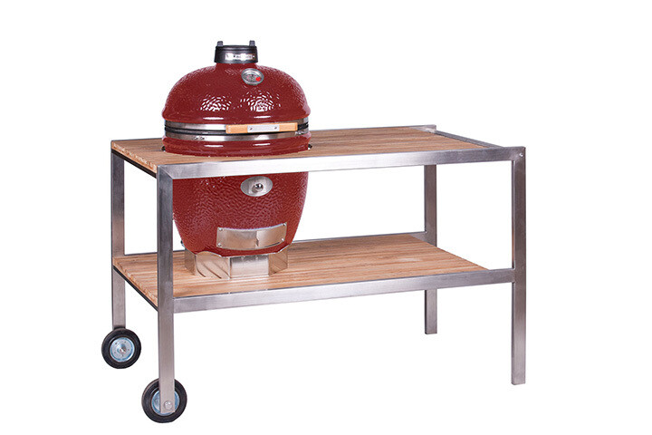 Monolith tafel in inox/teak