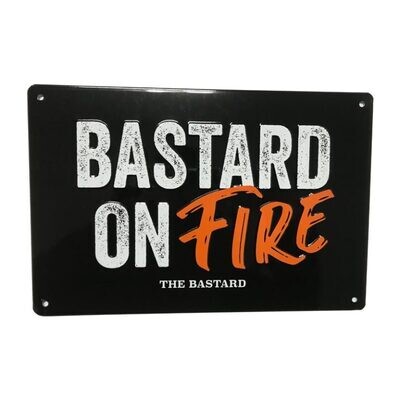 Man Cave Plate 'Bastard on Fire'