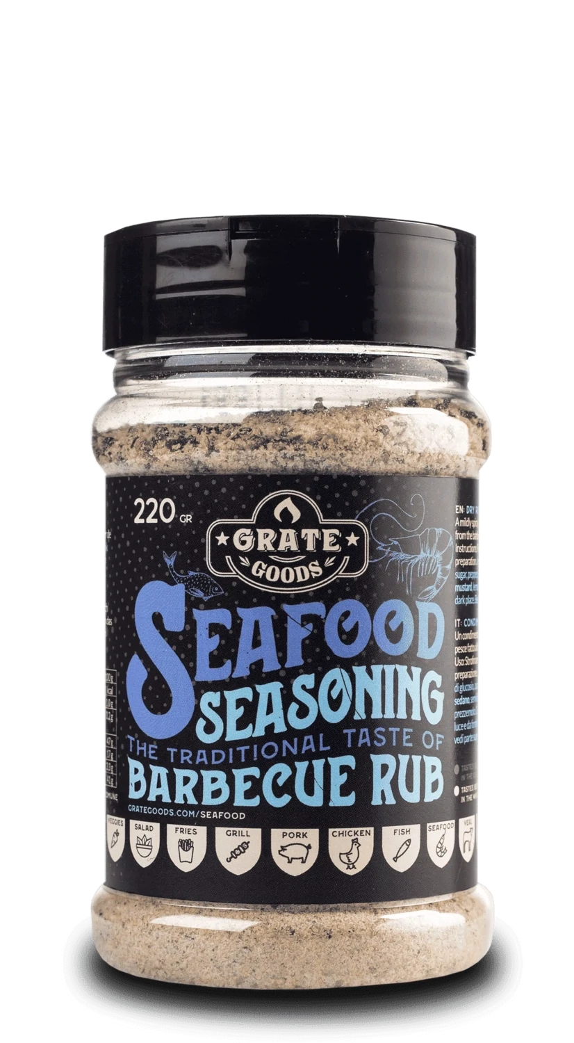 Seafood seasoning BBQ rub door Grate Goods

