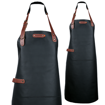 Dallas Black Apron L lederen short