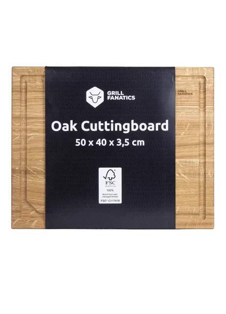 Eiken snijplank met sapgeul 50x40x3,5