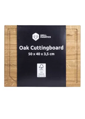 Eiken snijplank met sapgeul 50x40x3,5