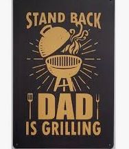 BBQ wandbord Stand Back Dad is Grilling BBQ