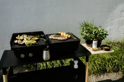 Patio Cooker II mat zwart grill en plancha + trolley II Patio Cooker II mat zwart grill en plancha + trolley II