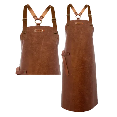 New York Cognac L lederen short (met schouderbanden)
