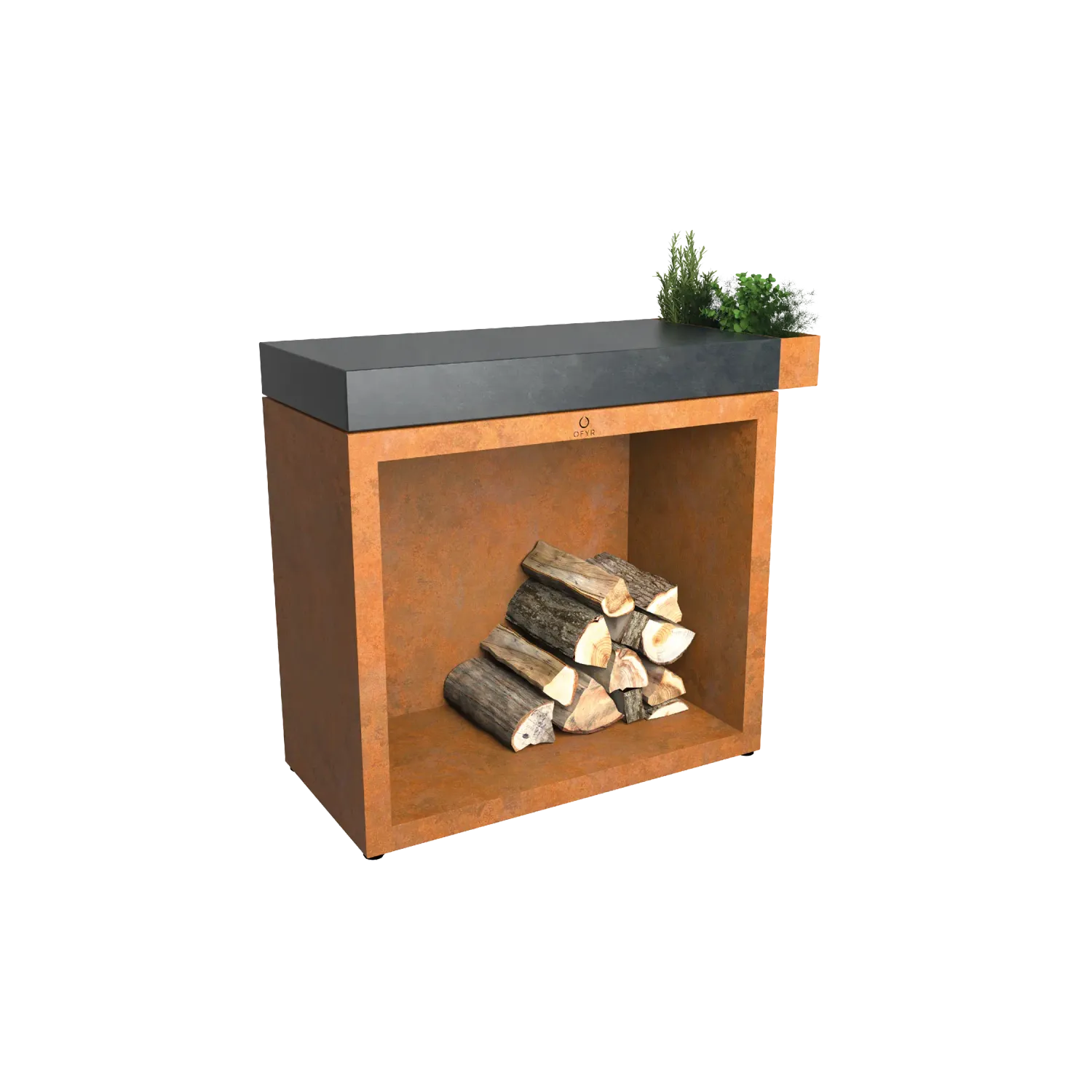 OFYR Butcher Block Storage 90 Corten Ceramic Dark Grey