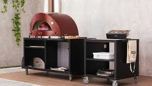 Alfa cooking station 160 zwart met inox tablet