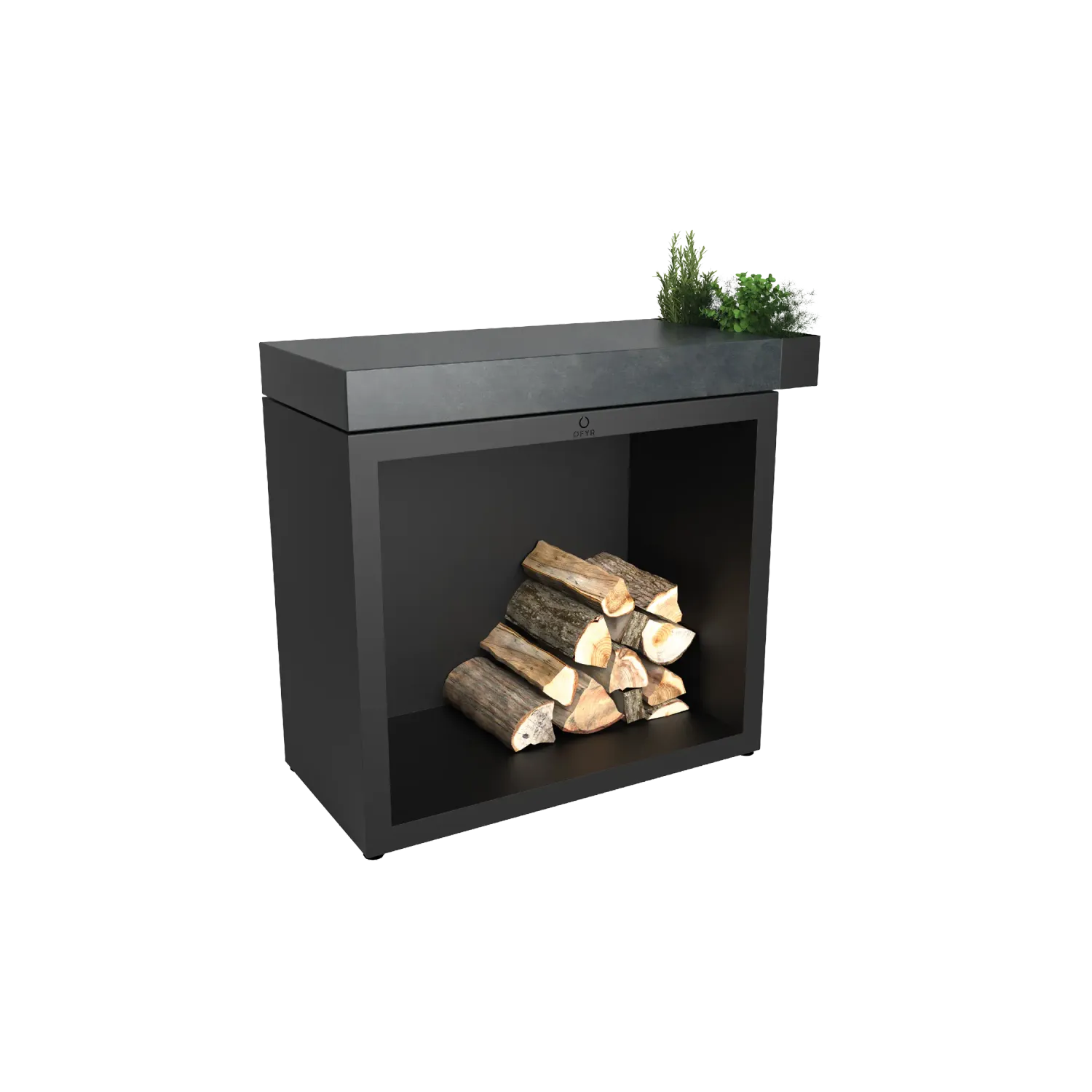 OFYR Butcher Block Storage 90 ZwartCeramic Dark Grey