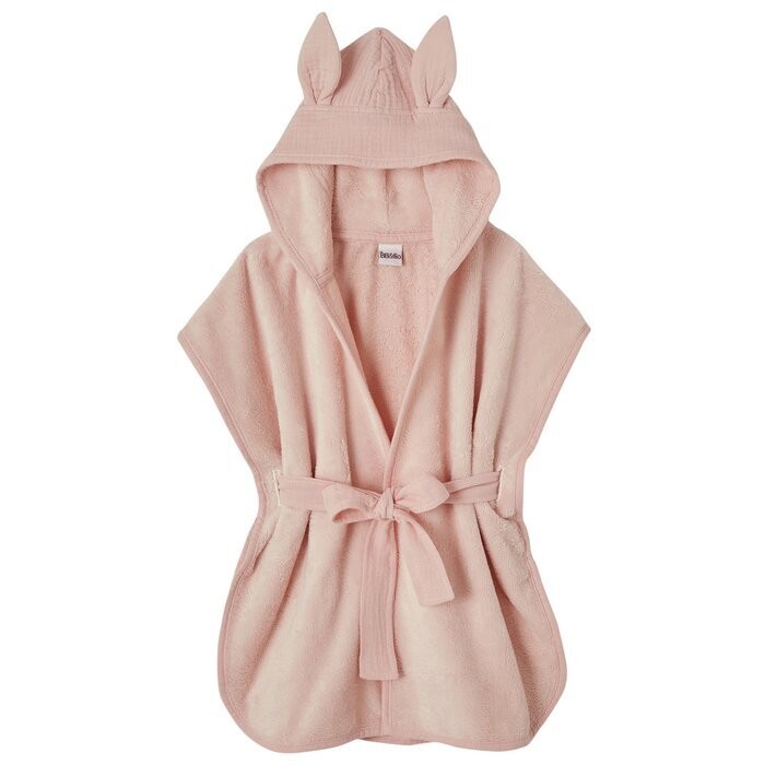 Babybadjas van bamboe en zacht roze katoenen gaas