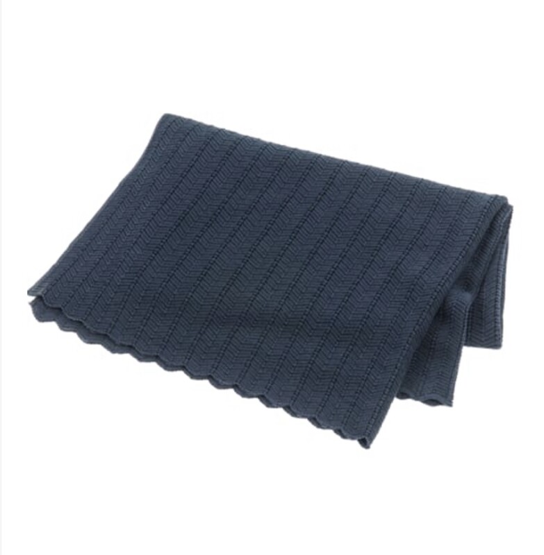 Gebreid  dekentje navy