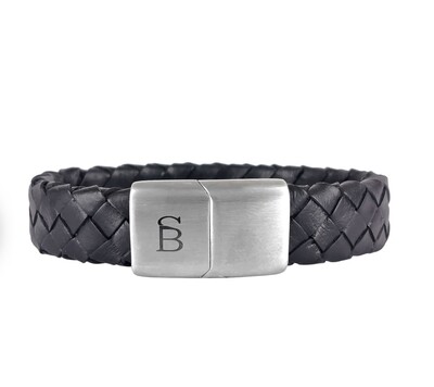 Leather Bracelet Preston-Matt Black