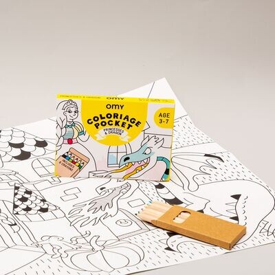 Omy Pocket coloring-Princess en Dragons