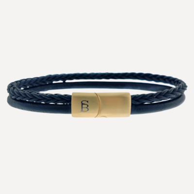 Leather Bracelet Denby Gold-Black