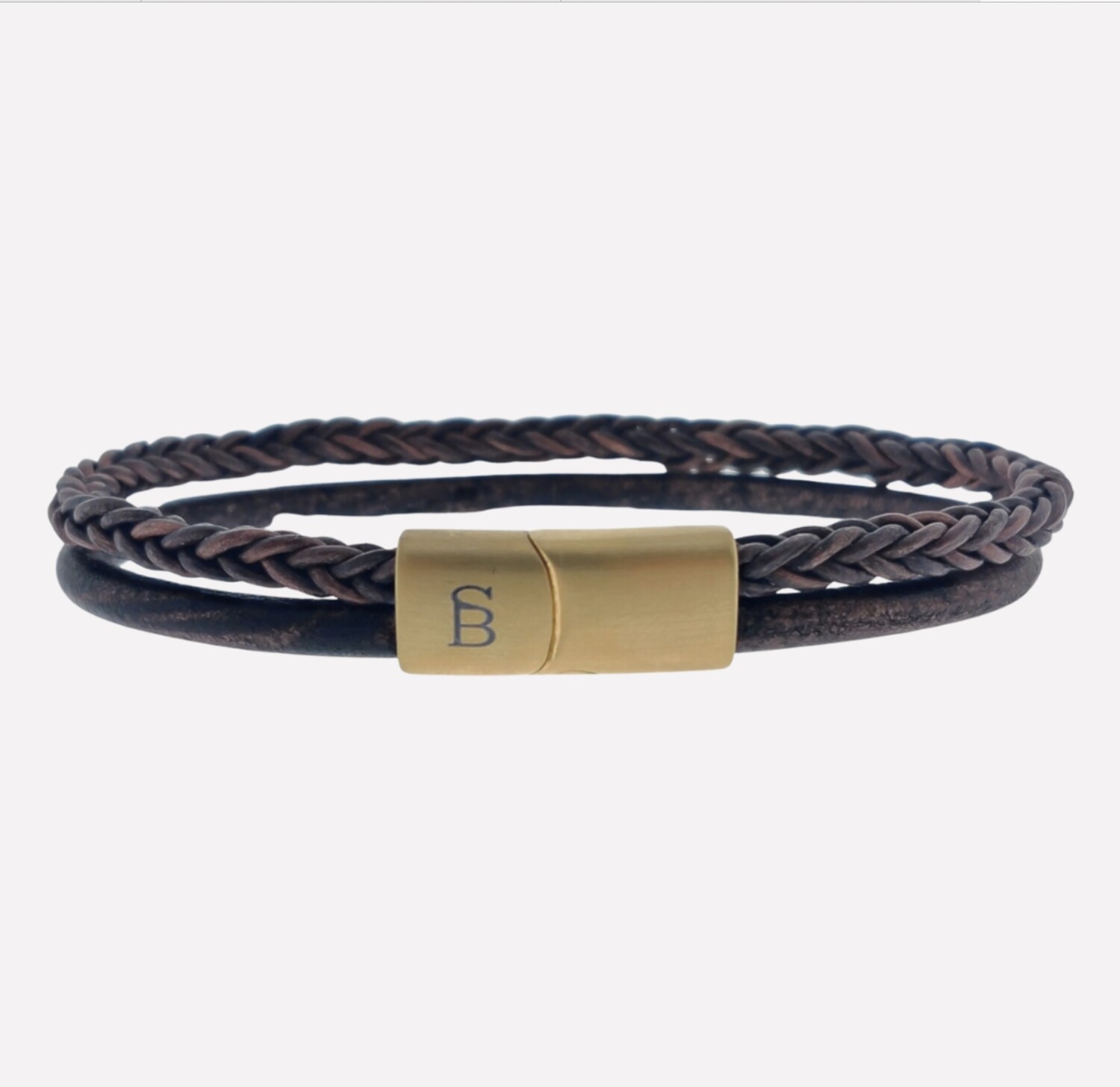 Leather Bracelet Denby Gold-Brown