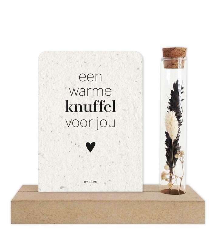 Memory Shelf / Droogbloemen + kaart / Een warme knuffel voor jou