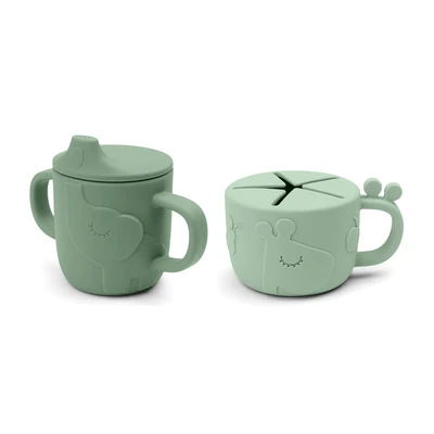 Peekaboo tuit/snackbeker set Hertenvriendjes Groen